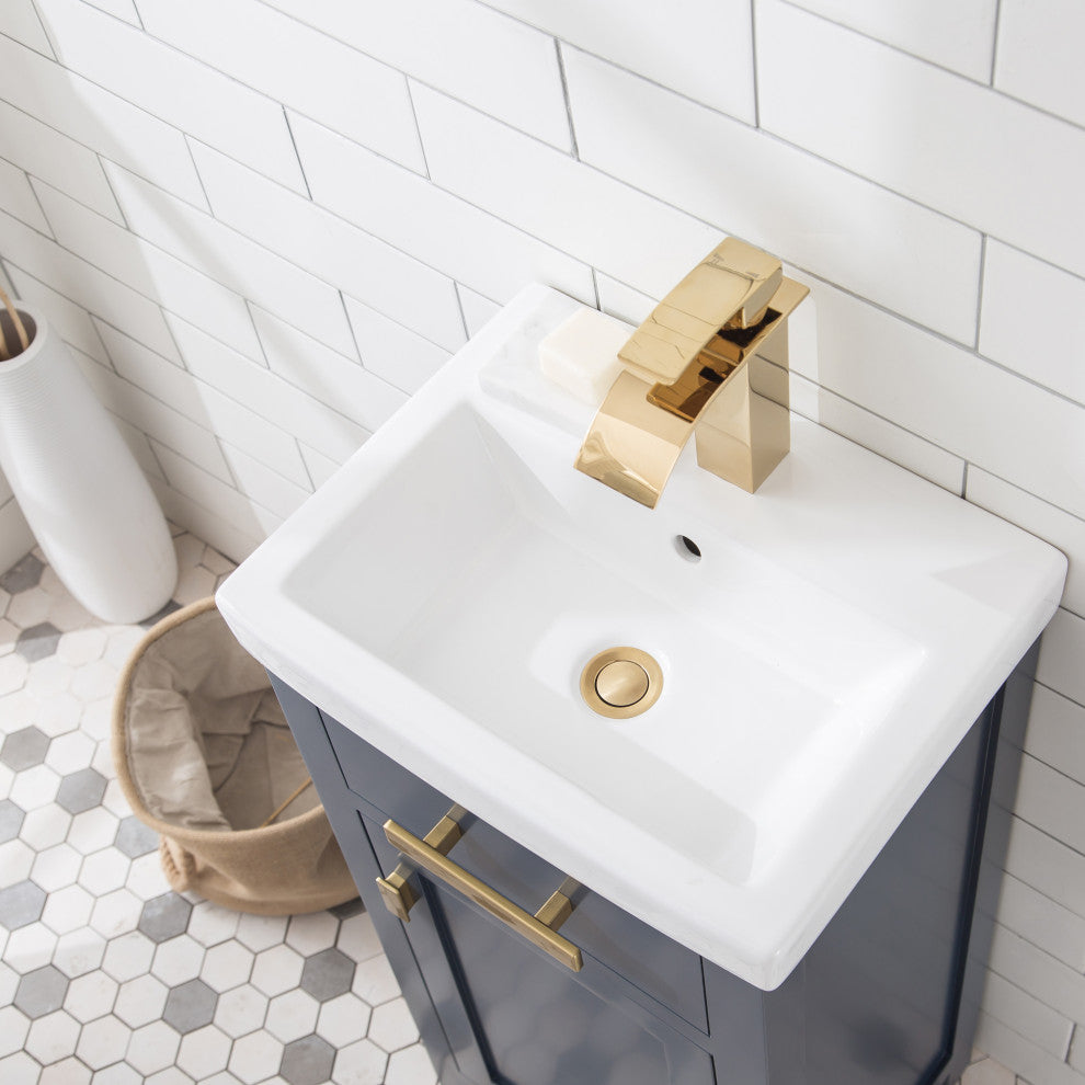 Water Creation Mia 18" Single Vanity With Single Door, Monarch Blue