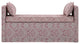 53" Red and Ivory Upholstered Linen Paisley Bench