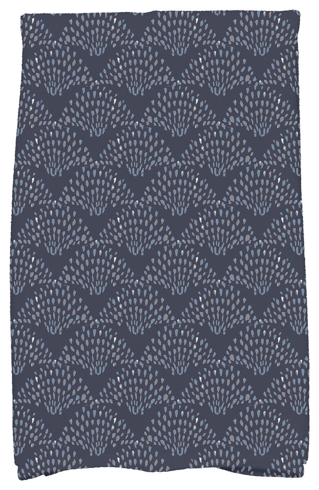 Fan Dance 18"x30" Blue Geometric Print Hand Towel
