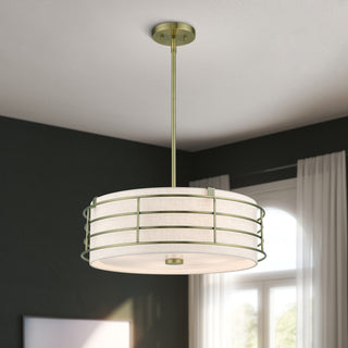 Blanchard 4-Light Antique Brass Pendant Chandelier