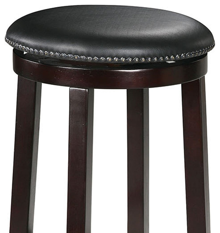 Chelsea Bar Stool With Swivel, Set of 2, PU & Espresso