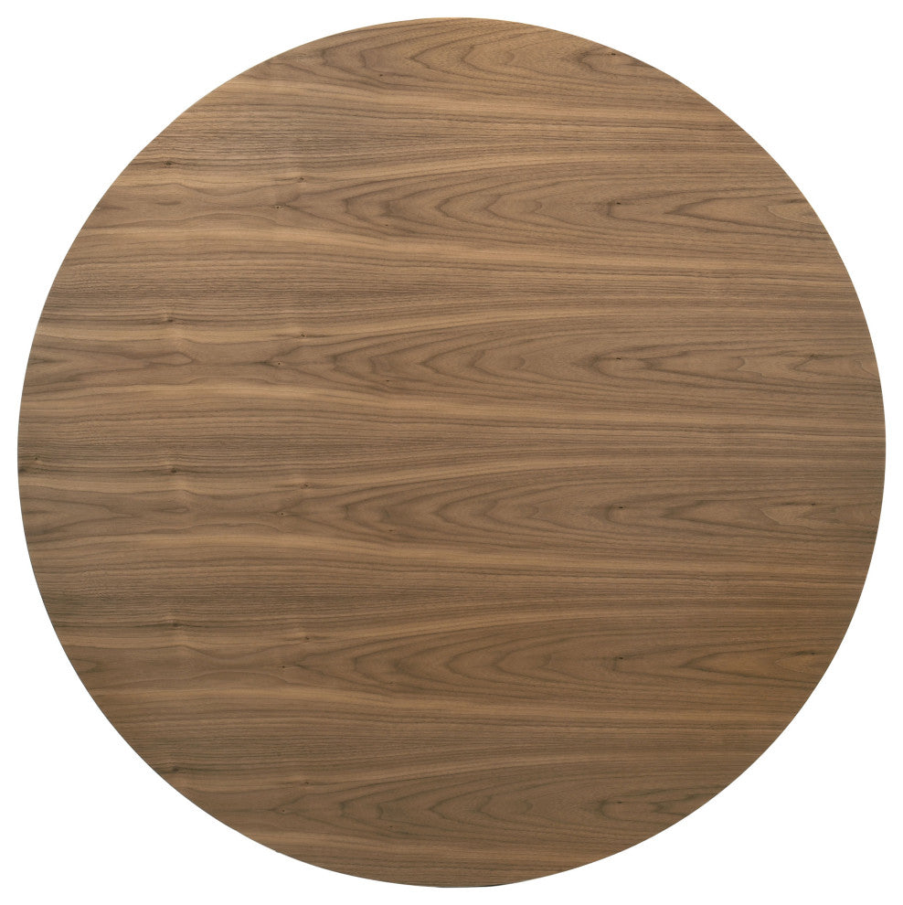 Crestmore 5-piece 46" Round Wood Dining Table Set Walnut