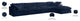 Cozy Velvet Upholstered Comfort L-Shaped Modular Sectional, Navy, 5-Piece: 2 Armless Chair, 2 Corner Chair, 1 Ottoman