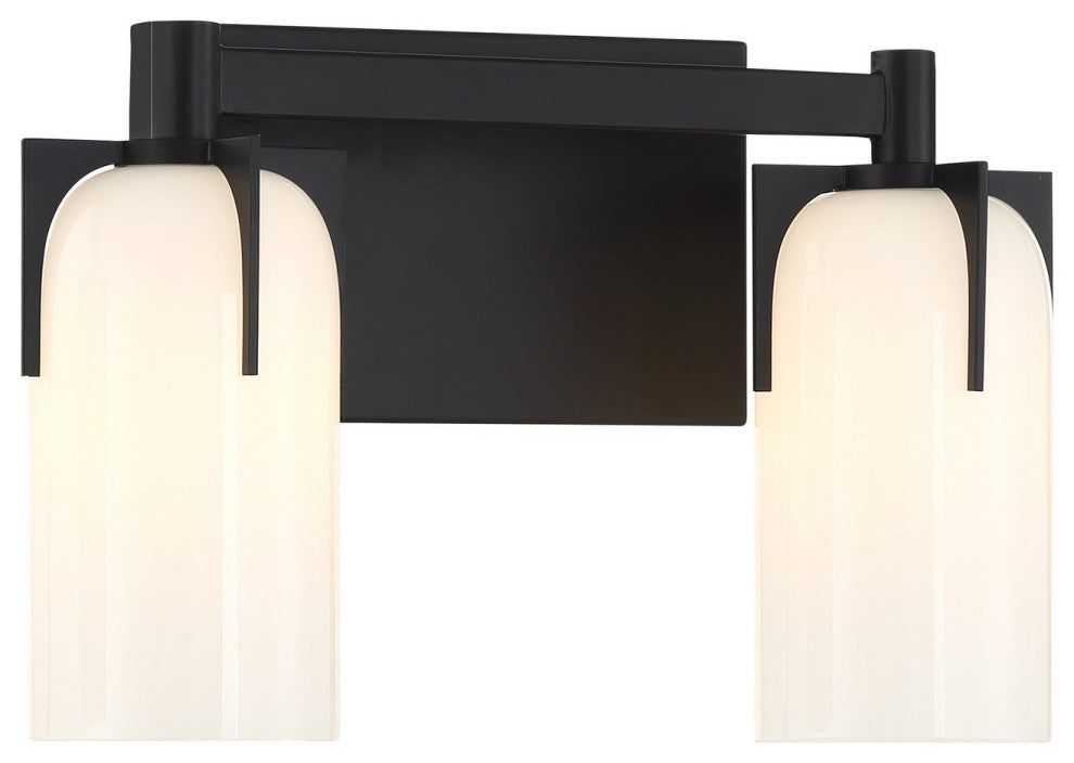 Caldwell 2-Light Bathroom Vanity Light, Matte Black