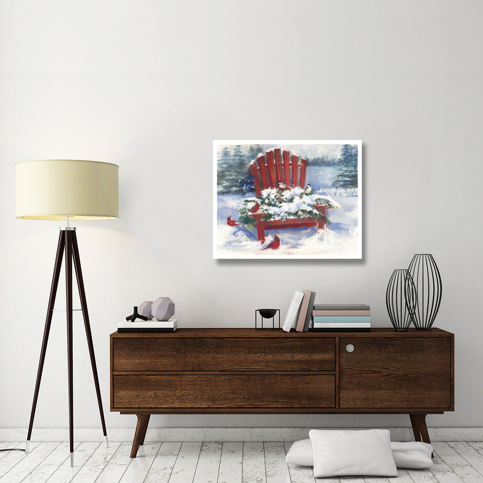 "Red Chair in Winter" Digital Paper Print by Carol Rowen, 37"x30"