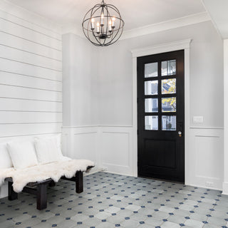 Renaissance Deco Indigo Corner Porcelain Floor and Wall Tile