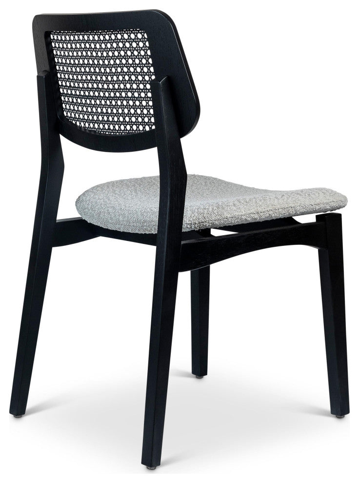 Modern Brazilian, Beth, Cane Side Chair, Ebano/Crafted Glaze