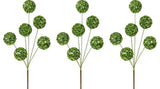 3 Pieces 16" Glitter Sequin Ball Christmas Spray, Green