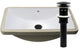 NP-U213907 ExtraWide Rectangle Undermount Porcelain Sink, Overflow Drain Options, Matte Black