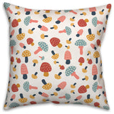 Colorful Cute Mushroom Pattern 3 18x18 Spun Poly Pillow