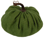 8.5" Burlap Pumpkin, XL, Green, XL