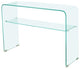 Waterfall Coffee Table with Glass Top Shelf