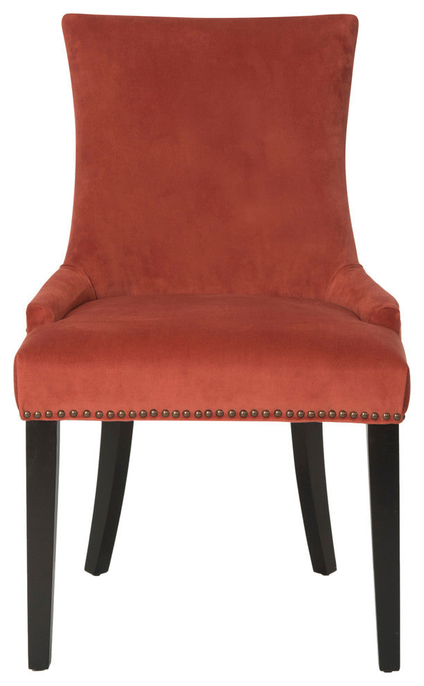 Safavieh Lester Dining Chairs, Set of 2, Rust, Fabric, Espresso