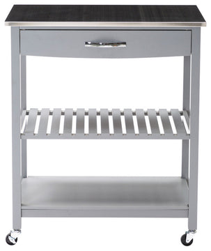 Holland kitchen cart with stainless steel top, gray