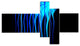 Blue Flames Fractal Pattern, Abstract Art on Canvas, 60"x32", 5 panels