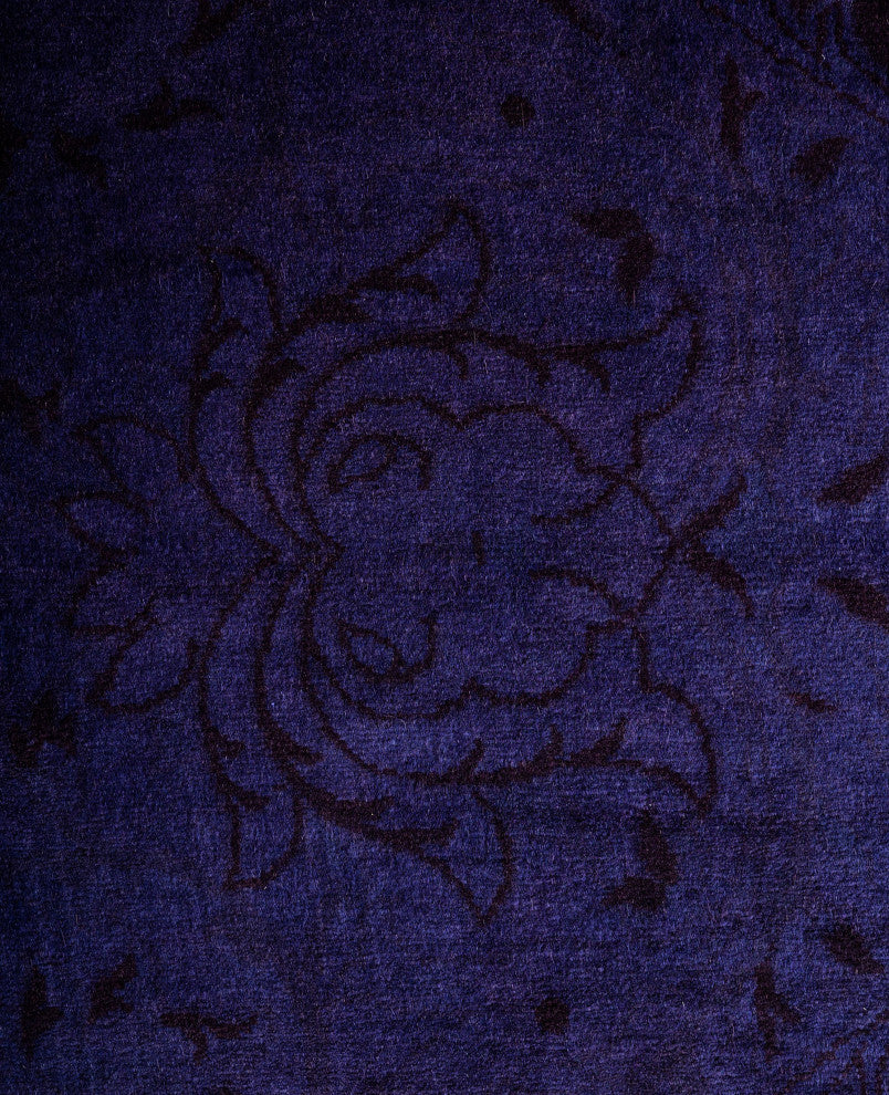 Overdyed One-of-a-Kind Hand-Knotted Area Rug Purple, 8' 2" x 10' 4"