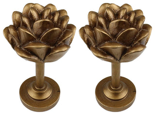 Set of 2 Pinecone Drapery Medallion Holdback, Renaissance Gold
