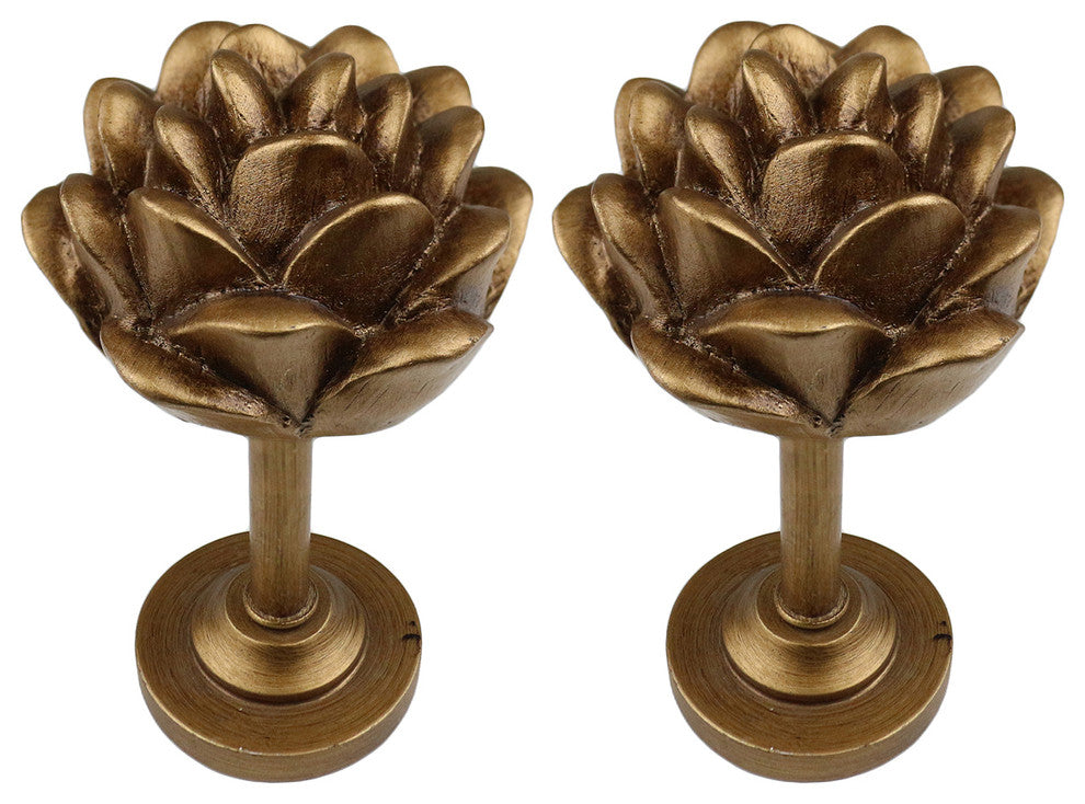 Set of 2 Pinecone Drapery Medallion Holdback, Renaissance Gold