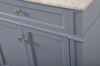 Home Living Vanity with Carrara White Marble Countertop, Gray, 72", Double Sink