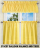 Ellis Curtain Stacey Tailored Tier Pair Curtains, Yellow, 56"x24"