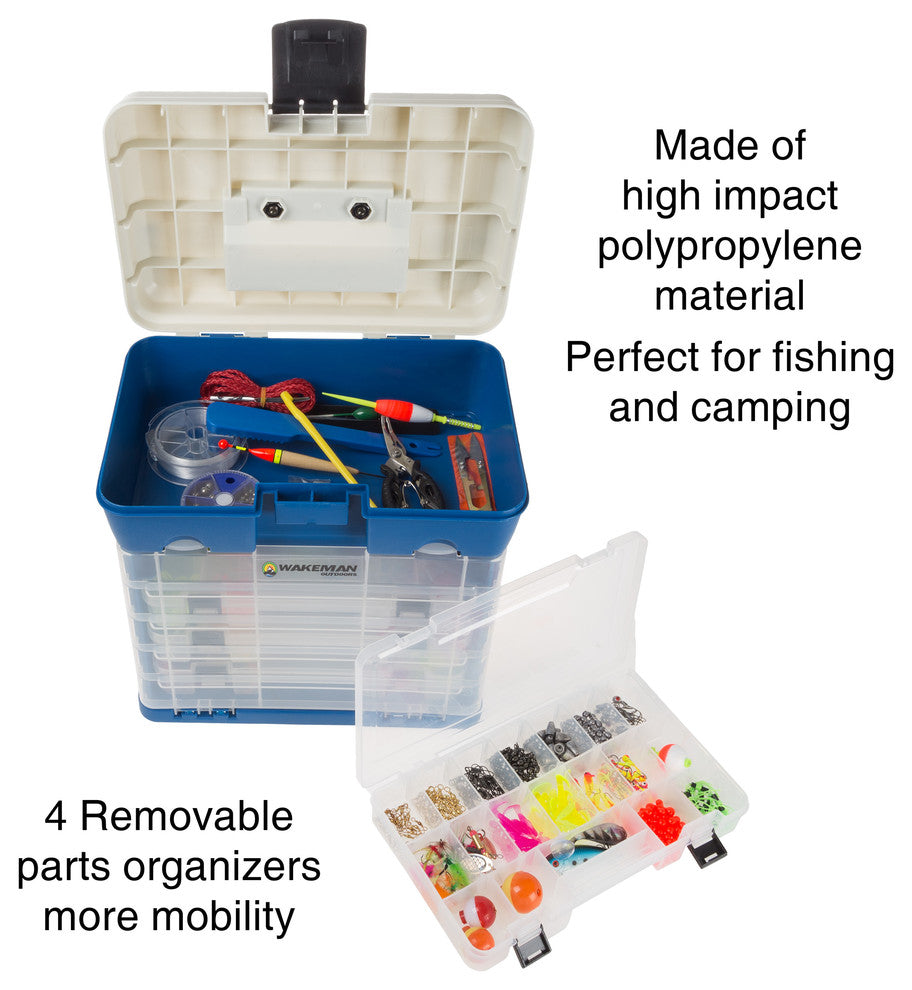 Storage Tool Box-Durable Organizer Utility Box-4 Drawers by Wakeman, Dark Blue