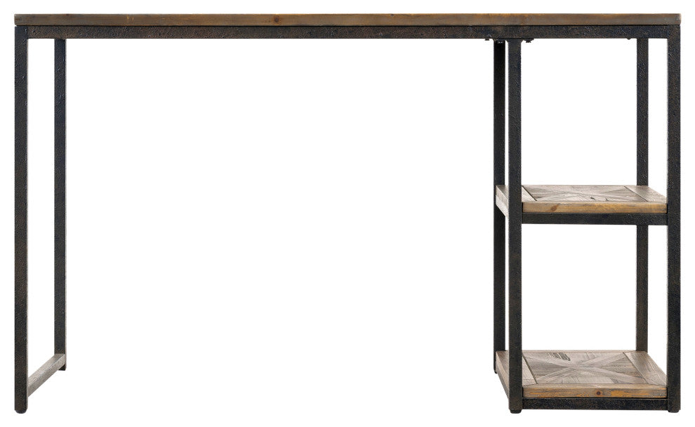 Kiara Reclaimed Wood Writing Desk, Rustic Black