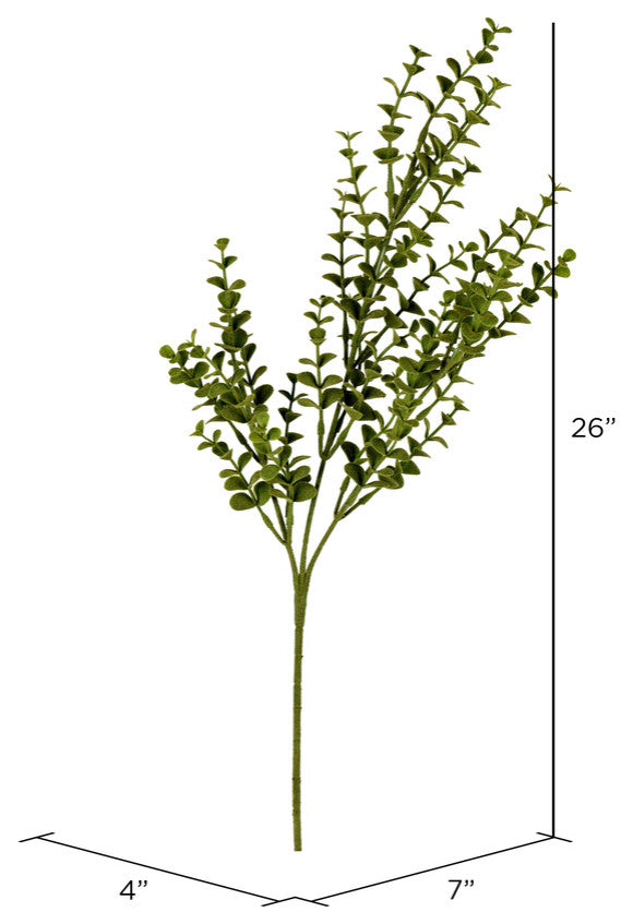 Vickerman Ff190726 26" Artificial Green Eucalyptus Bush, Set of 4
