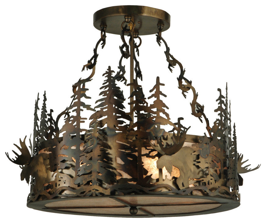 23 Wide Moose at Dusk Inverted Pendant