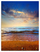 "Cloudy Skies With Vibrant Seashore" Beach Metal Wall Art, 3 Panels, 28"x36"