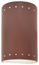 Ambiance Small Cylinder With Perfs Outdoor Wall Sconce, Open, Canyon Clay, E26