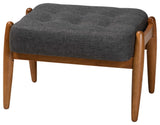 Ester Ottoman Footstool, Dark Gray/Walnut Brown