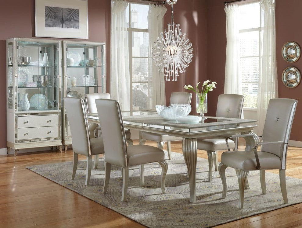 AICO Michael Amini Hollywood Loft Side Chair, Pearl, Set of 2