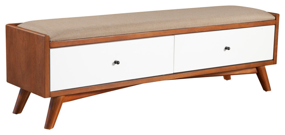 Flynn Bench, Acorn/White
