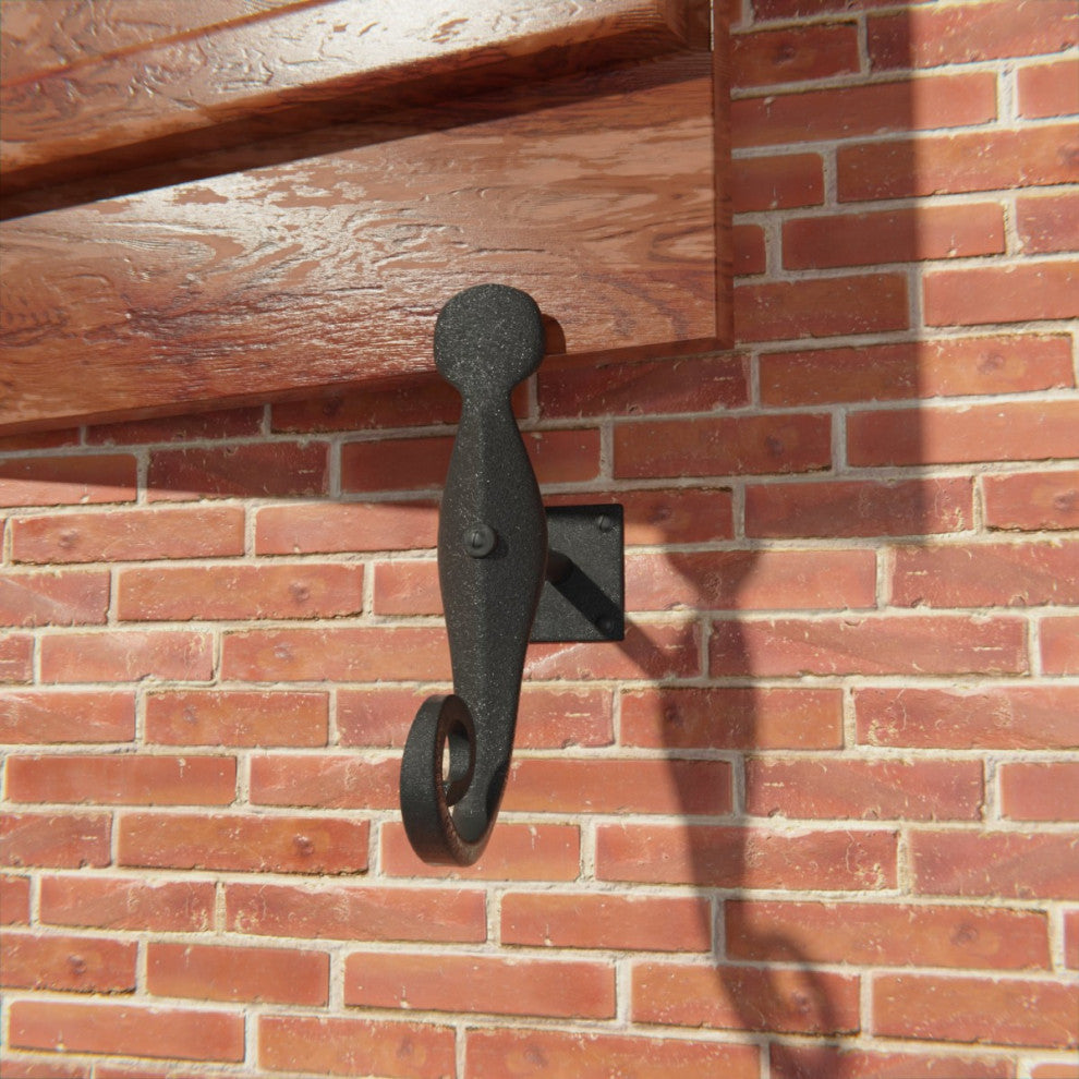 Black Shutter Dog Rat Tail Hand Forged Iron Rustproof Finish Set of 6