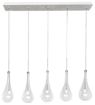 ET2 E23125 Larmes 31" LED Pendant - Polished Chrome / Clear Glass