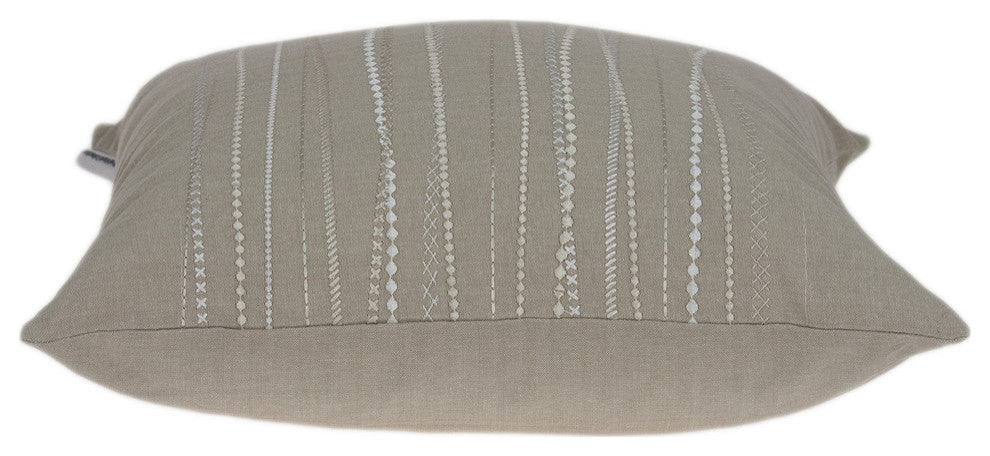 20" X 7" X 20"  Charming Transitional Beige Pillow Cover With Poly Insert