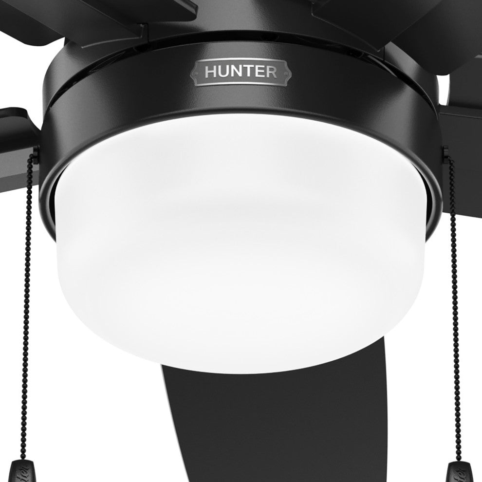 Hunter 44" Anisten Matte Black Ceiling Fan, LED Kit, Pull Chain
