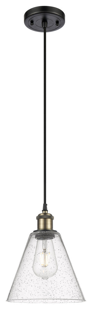 Innovations 516-1P-BAB-GBC-84 1-Light Mini Pendant, Black Antique Brass
