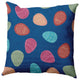 Egg Hunt Easter Decorative Throw Pillow, Dark Cobalt Blue, 18x18"
