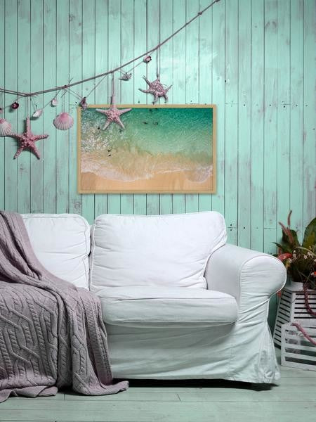 "Splash Near Shore" Framed Painting Print, 30"x20"