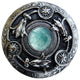 Lily Jeweled Knob, Brite Nickel, Green Aventurine