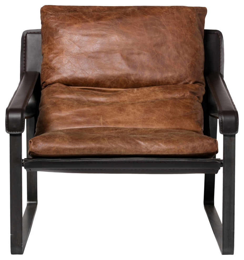 Connor Club Chair Open Road Brown Leather