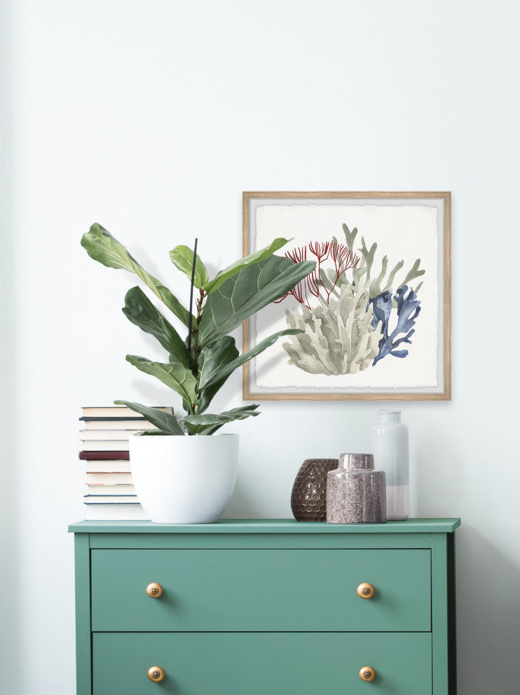 "Seaweed Bloom" Framed Painting Print, 24x24