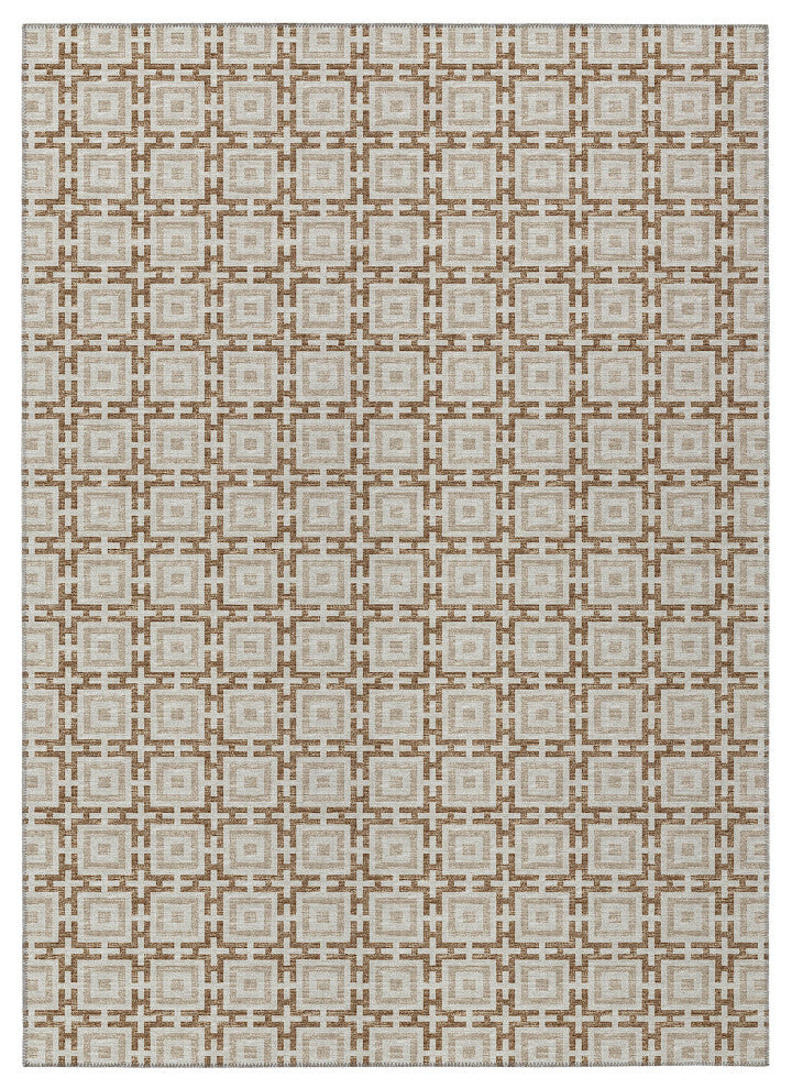 Indoor/Outdoor Marlo MO1 Taupe Machine Washable 10' x 14' Rug