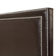 Giovanna Nailhead Trim Platform Bed, Espresso Leather Pu, King