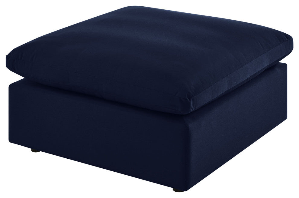 Modular Sectional Deep Sofa Chair Set, Sunbrella, Blue Navy, Outdoor Patio