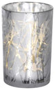 5" Silver Plated Branch Design LED Hurricanes, Set of 2, 7"
