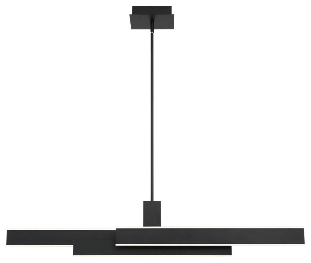 1 Light Modern Island Light, Matte Black