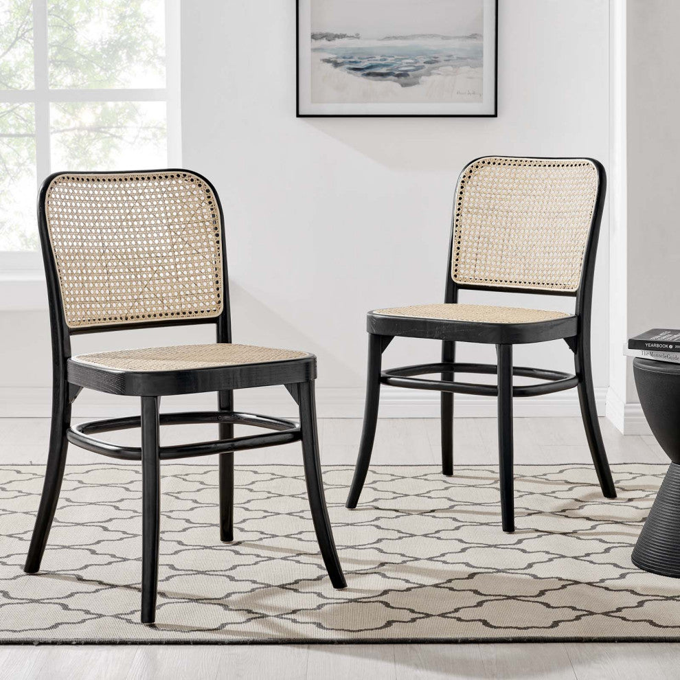 Winona Wood Dining Side Chair Set of 2, Black