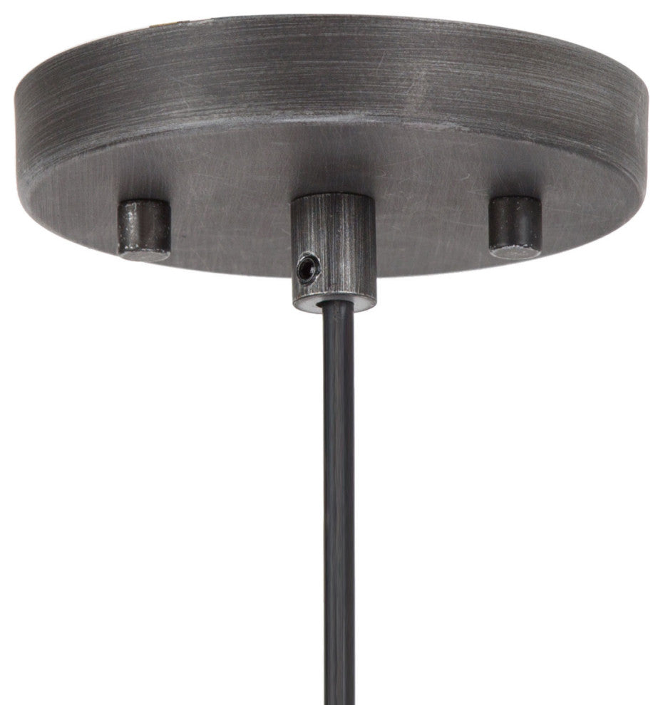 LALUZ 6-in Black Sweep Silver Industrial Mini Pendant Light